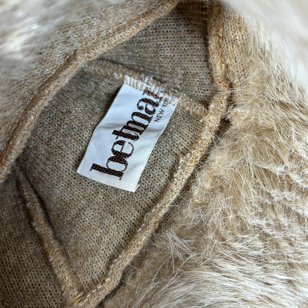 Betmar New York Vintage Faux Fur Cloche‎ Hat Beige 60s 70s Union Made USA - Picture 8 of 11